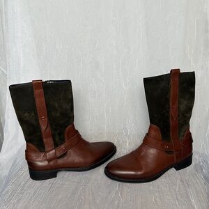Tommy Hilfiger Equestrian Hamilton 8C Ranger Biker Boots Suede Leather